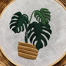 Load image into Gallery viewer, Monstera Cane Basket Embroidery Kit
