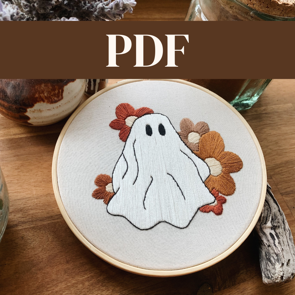 PDF - Autumn Ghost Embroidery Template and Instructions